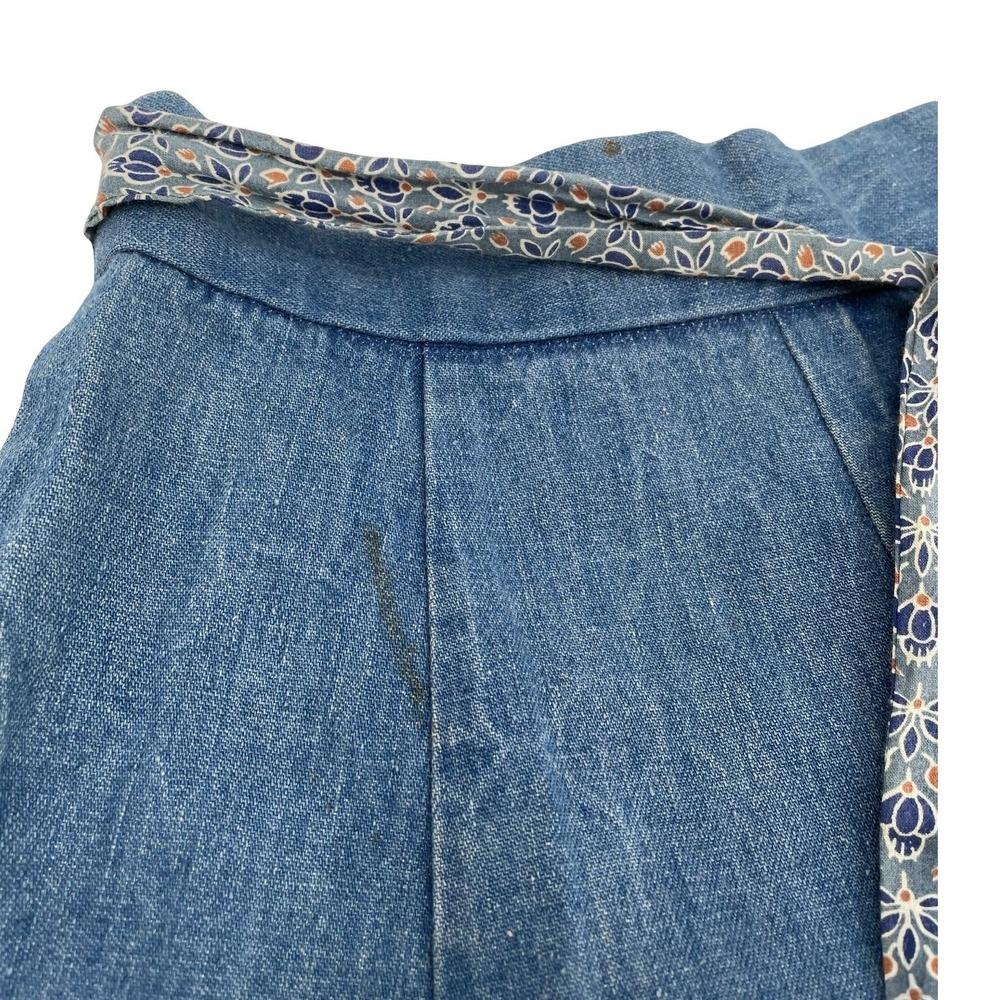 1970 Born Free Women's Skirt Patchwork Blue Denim Vintage Small - Picture 4 of 8
